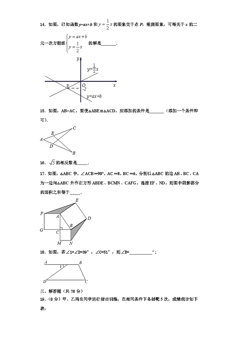 辽宁省沈阳市第一四三中学2023年数学八年级第一学期期末综合测试试题【含解析】第3页