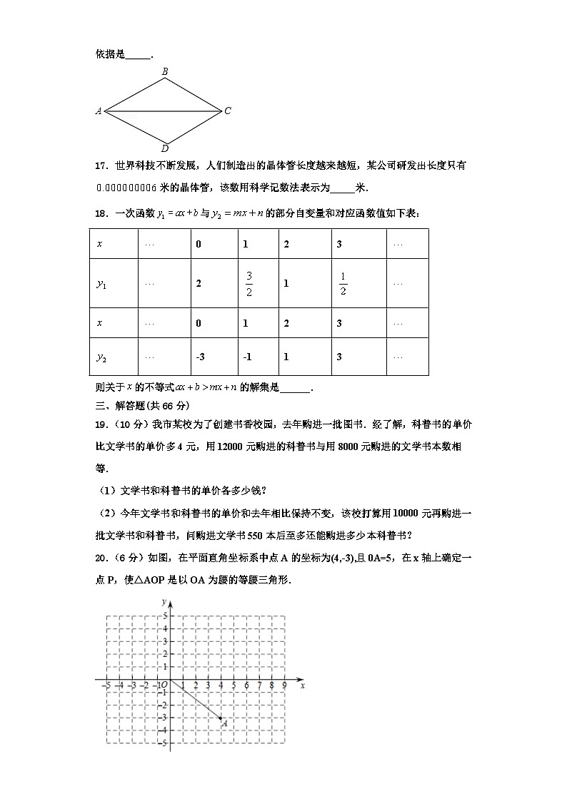 辽宁省营口市名校2023年数学八上期末经典模拟试题【含解析】第3页
