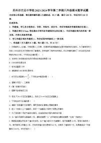 苏州市立达中学校2023-2024学年第二学期八年级期末数学试题(含解析)
