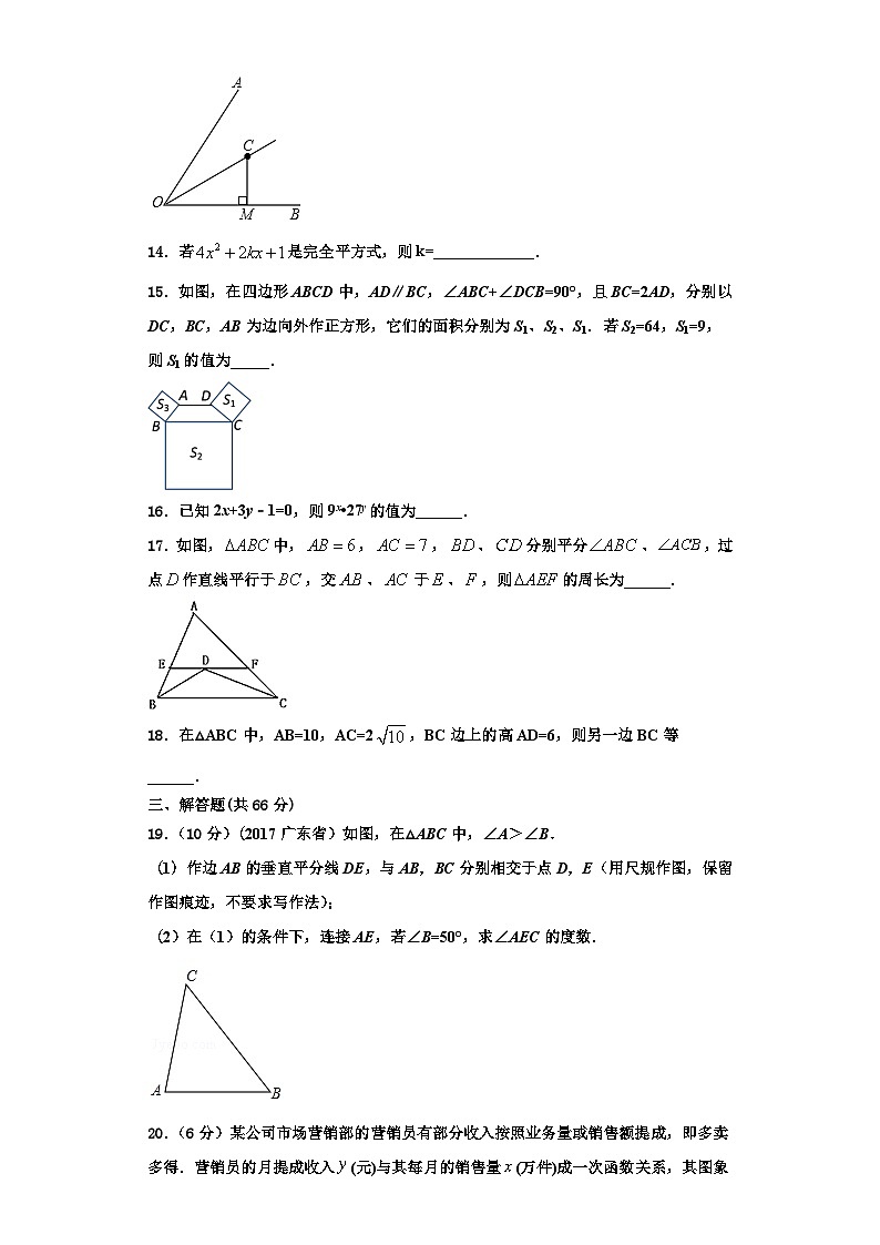 重庆市第110中学2023年数学八年级第一学期期末考试模拟试题【含解析】03