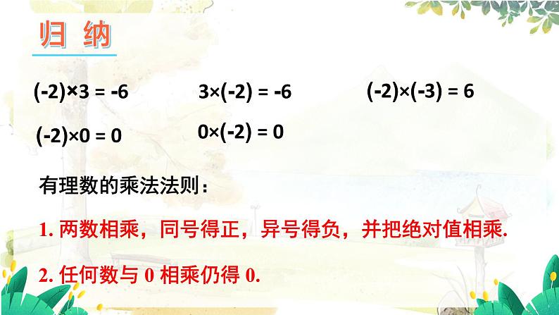 沪科2024版数学七年级上册 第1单元 1.5.1 第1课时 有理数的乘法 PPT课件08