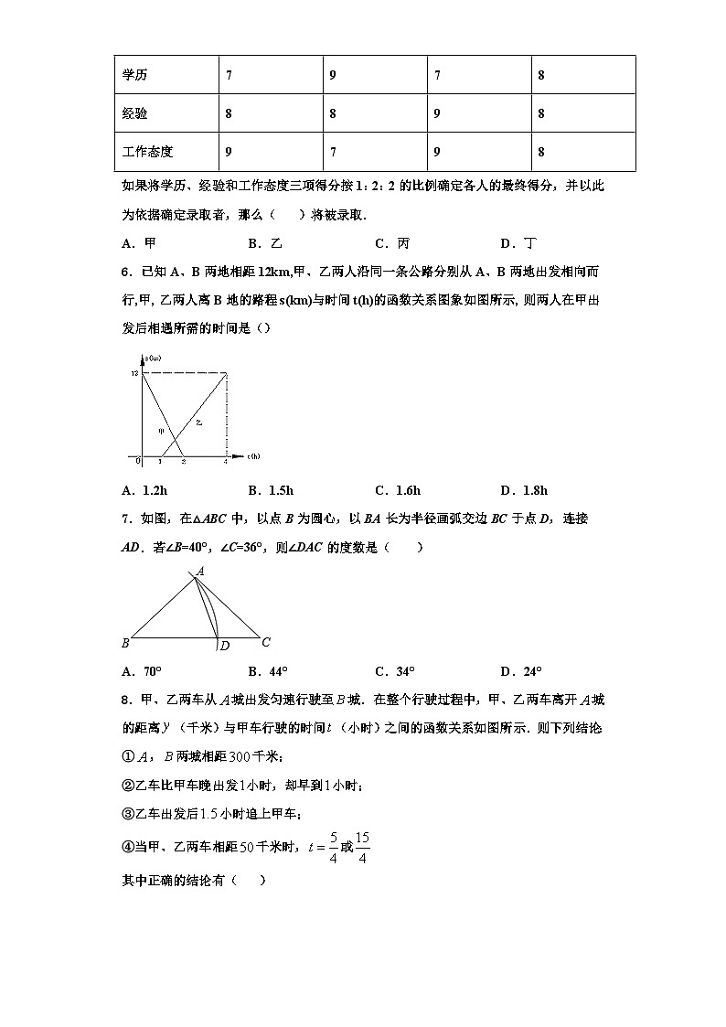 重庆市两江巴蜀中学2023-2024学年数学八年级第一学期期末联考模拟试题【含解析】02