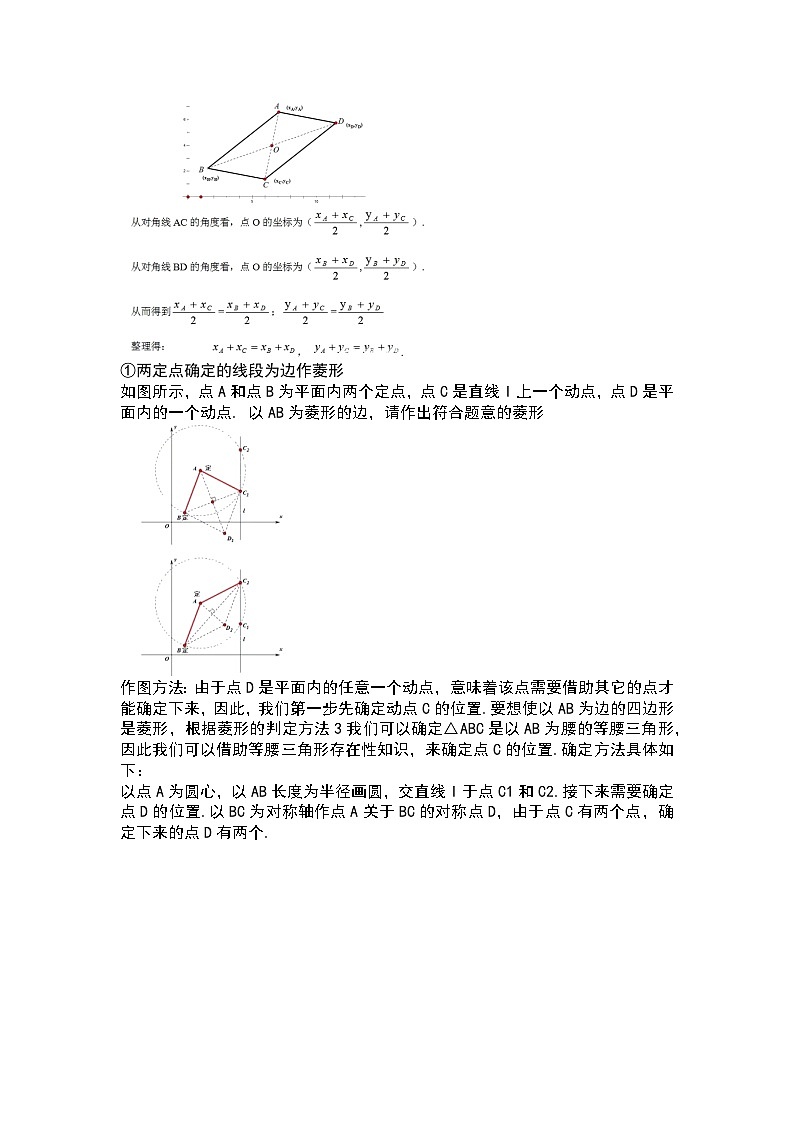 二次函数背景下的菱形存在性问题方法归纳  中考数学专题复习讲义02