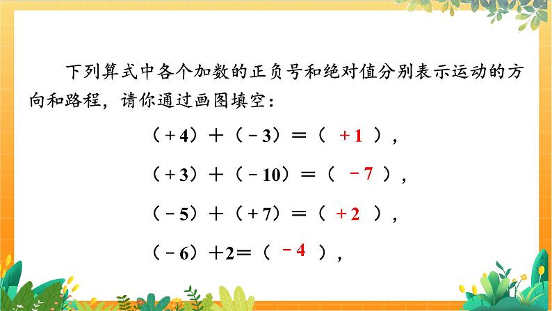 华师2024版数学七年级上册 第1章 1.6.1 有理数的加法法则 PPT课件第7页