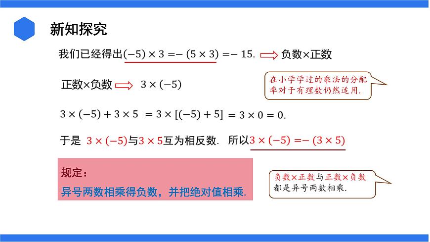 七年級(jí)上冊(cè)數(shù)學(xué)湘教版（2024）1.5.1有理數(shù)的乘法 課件第5頁(yè)