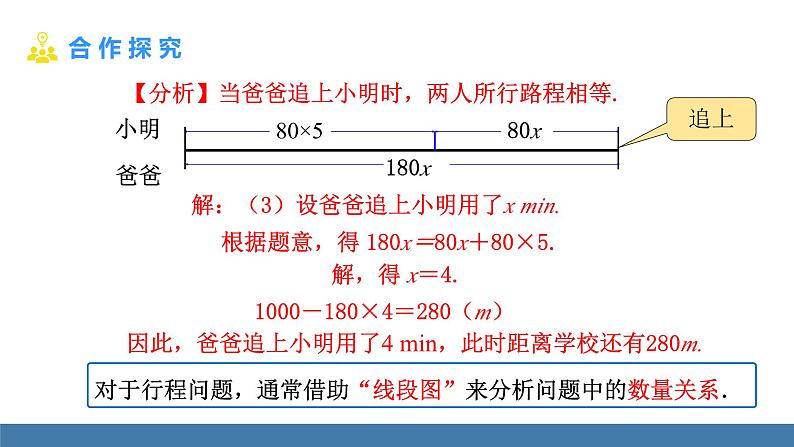 北师大版(2024)数学七年级上册课件 5.3一元一次方程的应用 第3课时 行程问题第6页