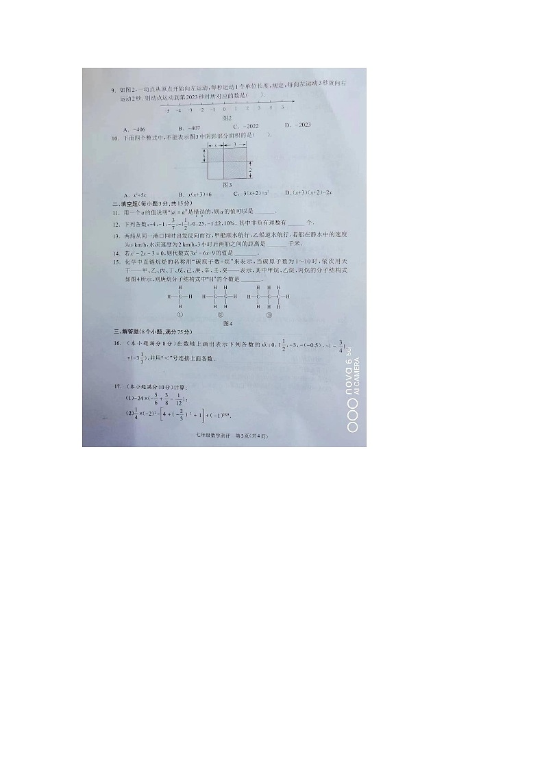 河南省驻马店市平舆县2023-2024学年七年级上学期11月期中数学试题第2页