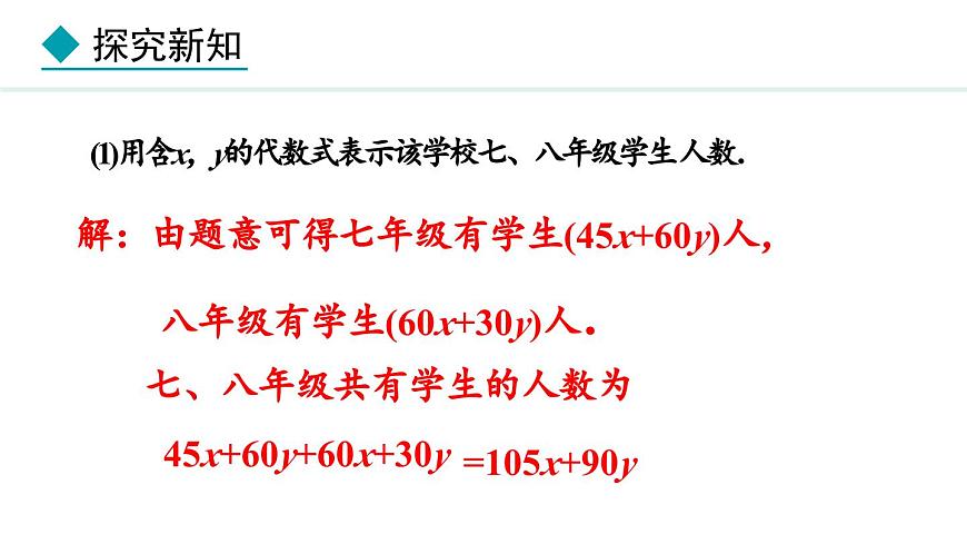 七年級數(shù)學(xué)冀教版（2024）上冊課件  4.2.2  合并同類項(xiàng)的應(yīng)用第8頁