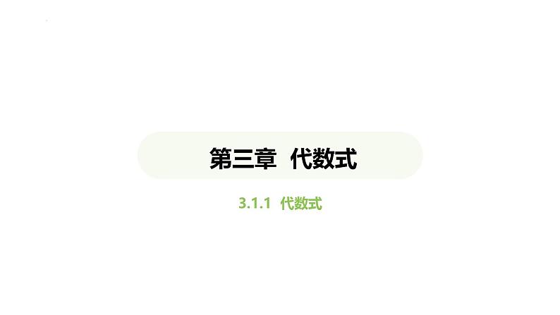 3.1.1 代数式课件 2024-2025学年人教版数学七年级上册第1页