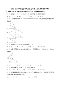 2023-2024学年北京市大兴区九年级（上）期中数学试卷【含解析】