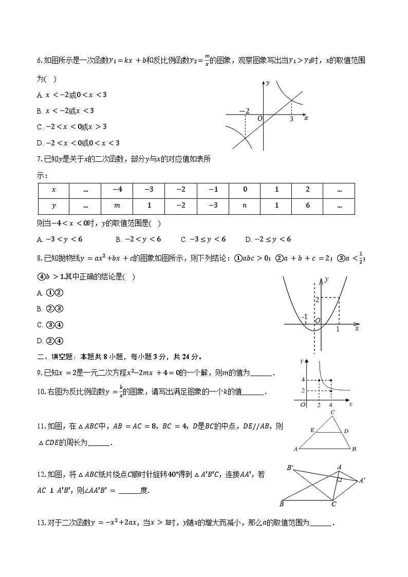 2023-2024学年北京市十一学校晋元中学八年级(下)期末数学试卷(含答案)第2页