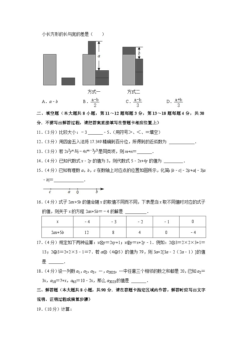 2023-2024学年江苏省南通市海安市初中教学联盟七年级(上)期中数学试卷02