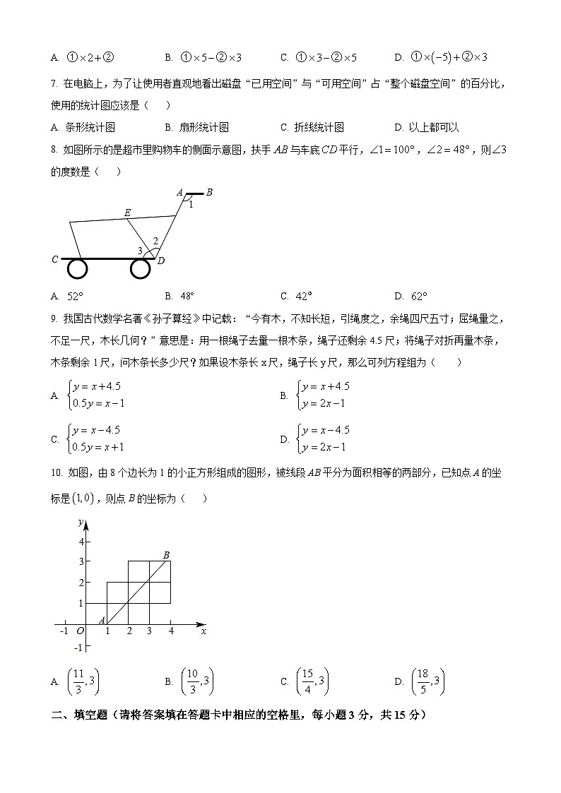 湖北省荆州市石首市2023-2024学年七年级下学期期末数学试题(原卷版)第2页