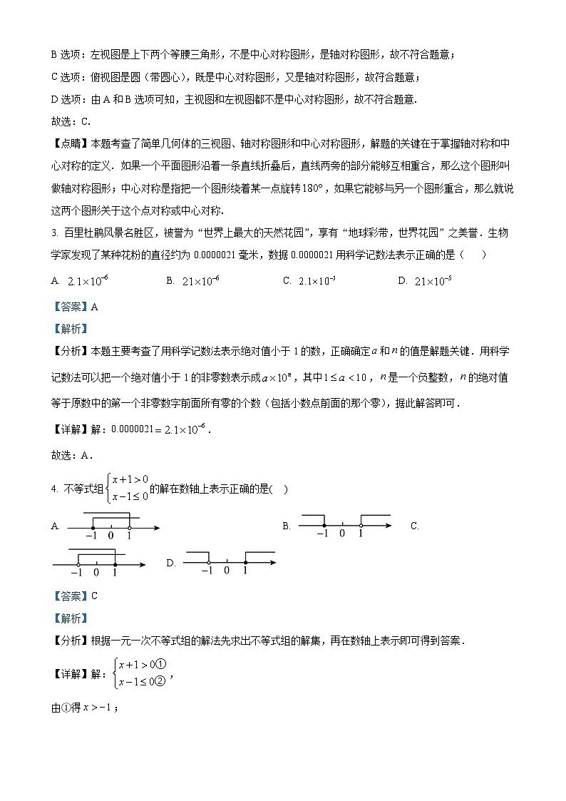 2024年贵州省黔东南苗族侗族自治州 从江县东朗中学中考一模数学试题(解析版)02