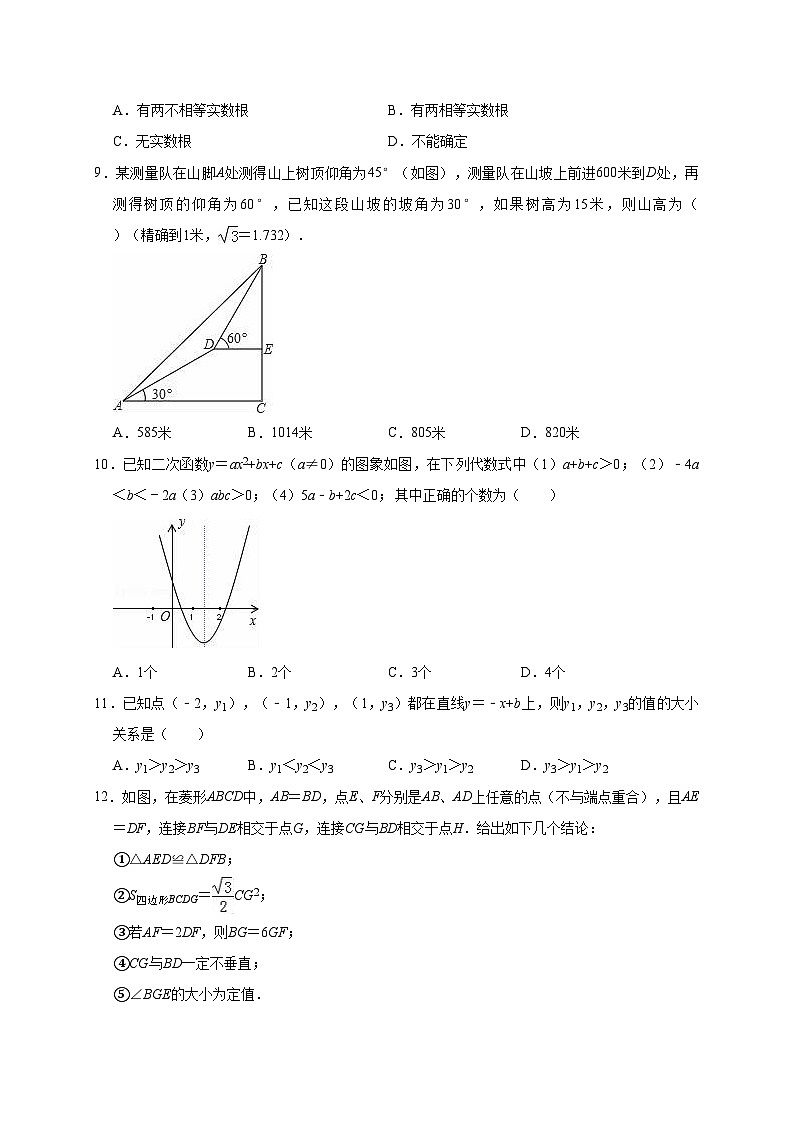 2022年山东省滨州市阳信县中考数学模拟试卷(3月)(含答案解析)02