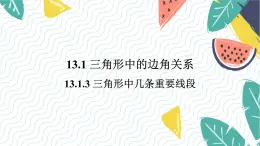 沪科版（2024）数学八年级上册 第13章 13.1.3  三角形中几条重要线段 PPT课件+教案