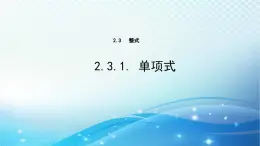 2.3.1 单项式 华东师大版（2024）数学七年级上册课件