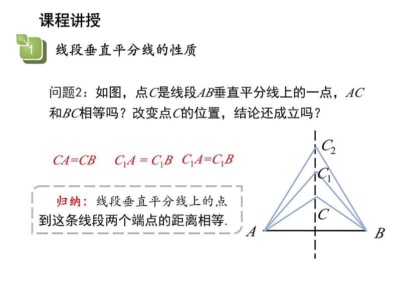 2.4 线段角的轴对称性第1课时线段垂直平分线的性质 教学课件第6页