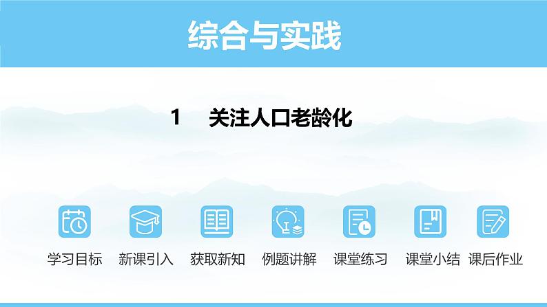 数学北师大版(2024)七年级上册课件 综合与实践 1 关注人口老龄化第1页