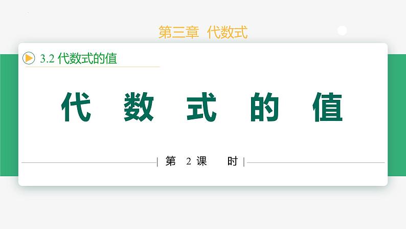 3.2 代数式的值(第2课时 列代数求值)(课件)-2024-2025学年七年级数学上册 (人教版2024)01