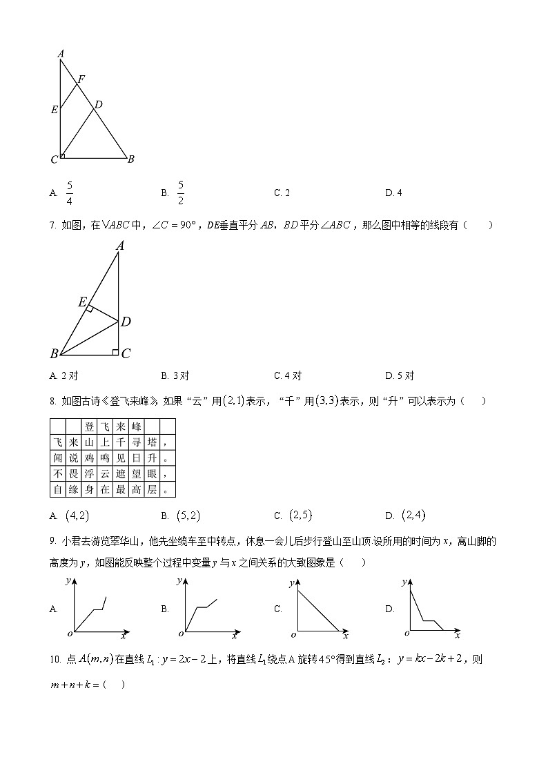 湖南省岳阳市汨罗市2023-2024年八年级下学期期末数学试题(原卷版)第2页