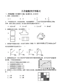 江西省赣州市南康区部分学校2024-2025学年上学期九年级开学考试数学试题