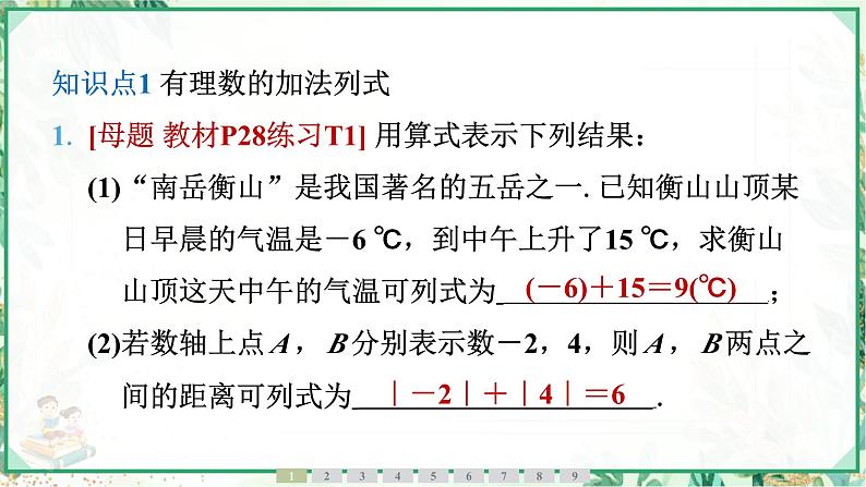 人教版2024-2025学年七年级数学上册2.1 2.1.1 有理数的加法 第1课时 有理数的加法法则(学案课件)第4页