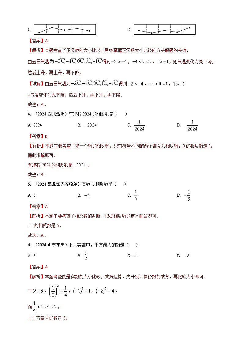 专题01 实数-【真题汇编】2024年中考数学真题专题分类汇编练习(原卷版+解析版)02