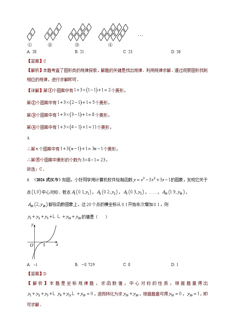 专题29 数式图及坐标等规律探索问题-【真题汇编】2024年中考数学真题专题分类汇编练习(原卷版+解析版)03