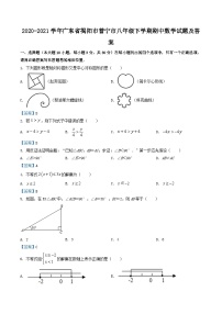 2020-2021学年广东省揭阳市普宁市八年级下学期期中数学试题及答案