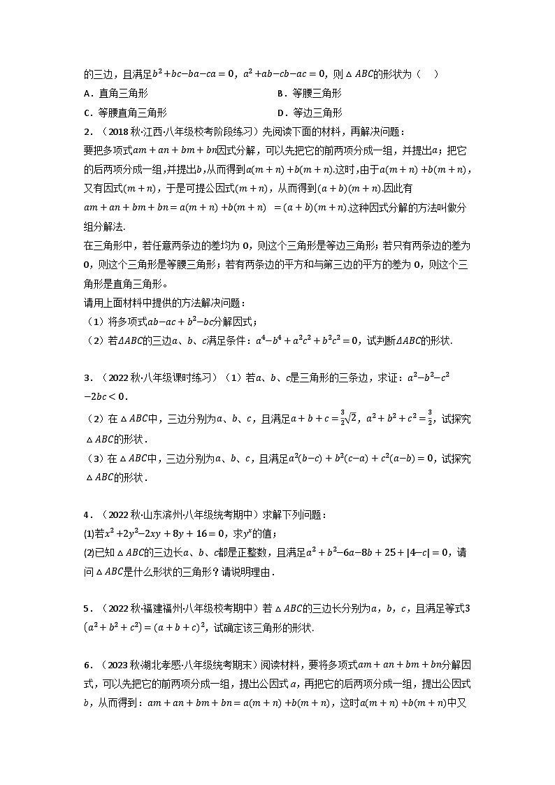 北师大版八年级数学下册举一反三系列4.5因式分解全章五类必考压轴题(北师大版)同步练习(学生版+解析)第3页