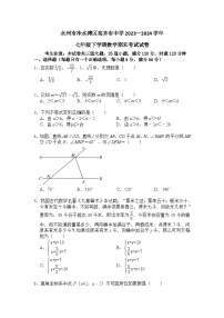 永州市冷水滩区高齐市中学2023—2024学年七年级下学期数学期末考试试卷