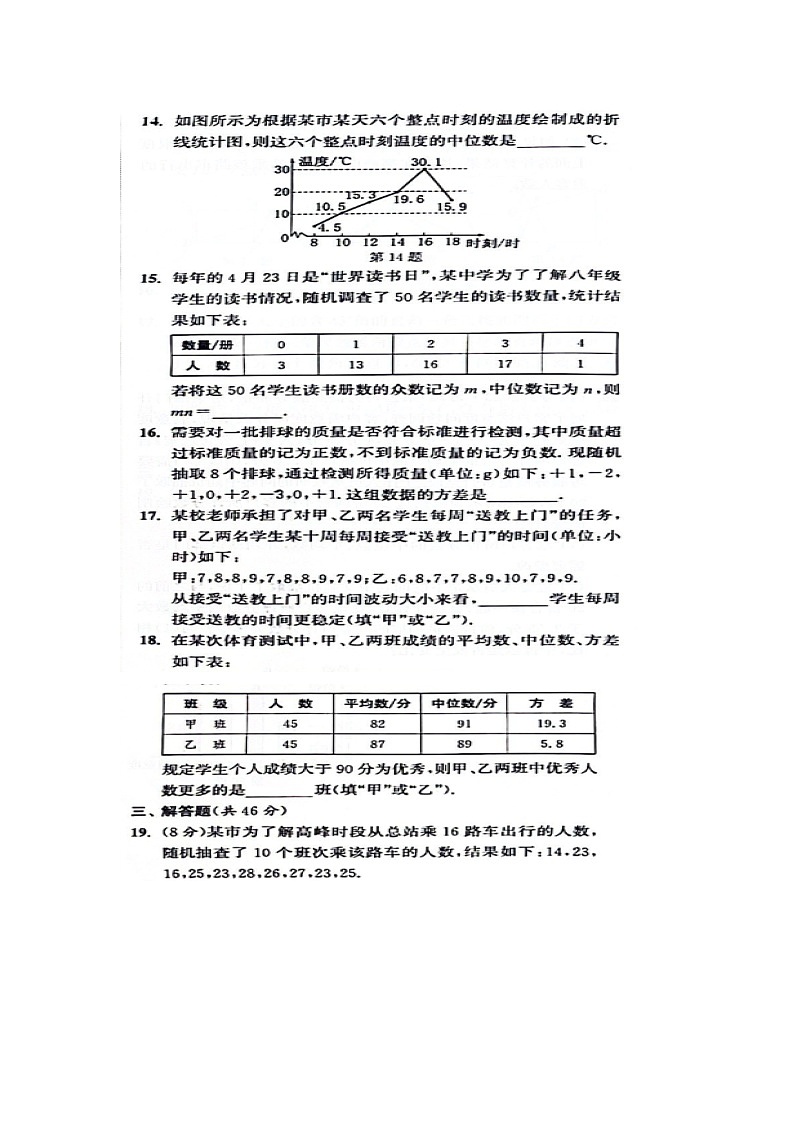 山东省宁津县张宅中学2024-2025学年上学期九年级数学开学检测试题第3页