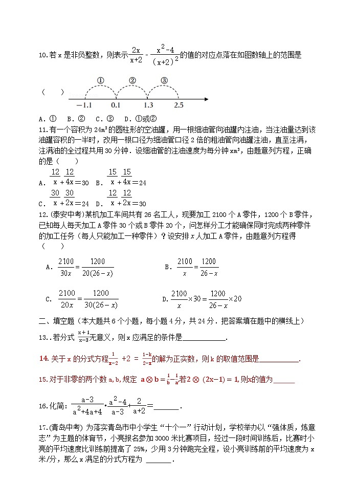泰安市泰山区东岳中学2024-2025年八年级第一学期上册数学第2章分式与分式方程单元测试题和答案02