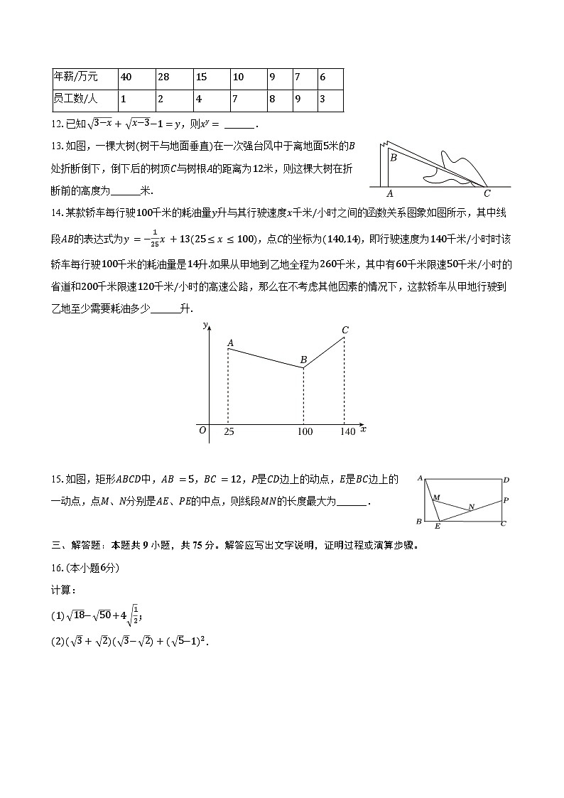 2024-2025学年湖北省黄冈市部分学校九年级(上)开学数学试卷(含解析)03