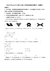湖南省永州市冷水滩区李达中学2024-2025学年九年级上学期入学测试数学试题（原卷版+解析版）