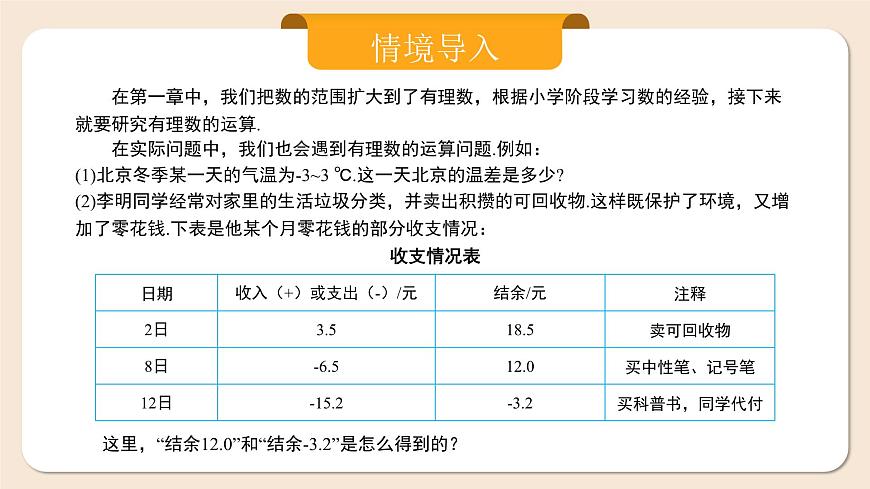 人教版七年級(jí)上冊(cè)數(shù)學(xué)  2.1.1.1《有理數(shù)的加法1》第2頁(yè)