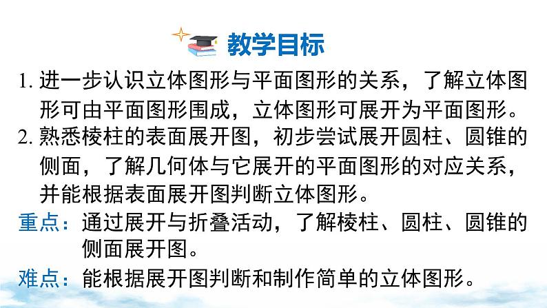 北师大版(2024)数学七年级上册 同步备课1.2 第2课时 棱柱、圆柱、圆锥的展开与折叠 课件02