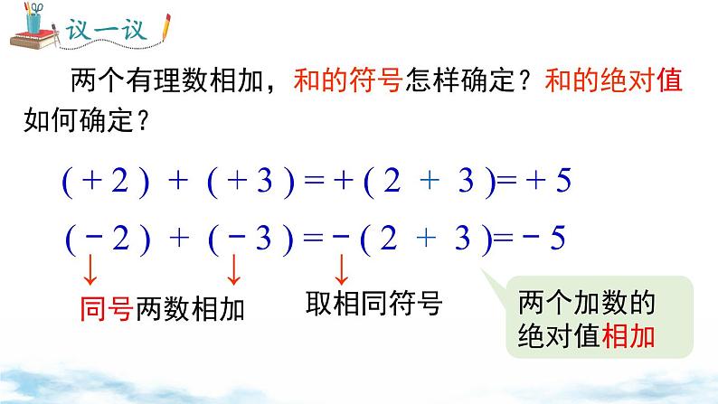 北师大版(2024)数学七年级上册 同步备课2.2 第1课时 有理数的加法法则 课件08