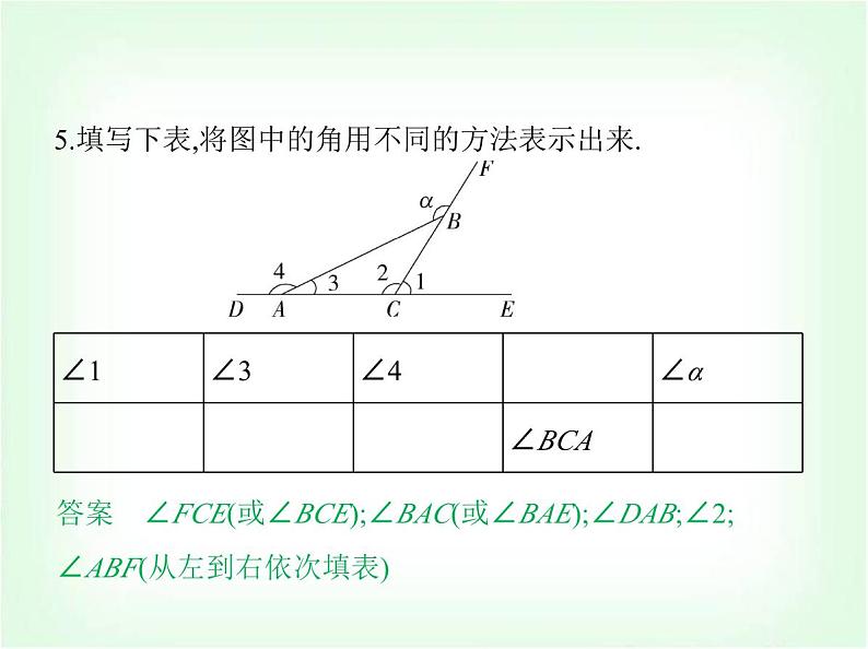 华东师大版七年级数学上册第3章图形的初步认识3.6.1角课件第8页
