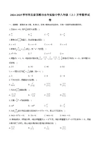 2024-2025学年河北省邯郸市永年实验中学八年级(上)开学数学试卷(含答案)