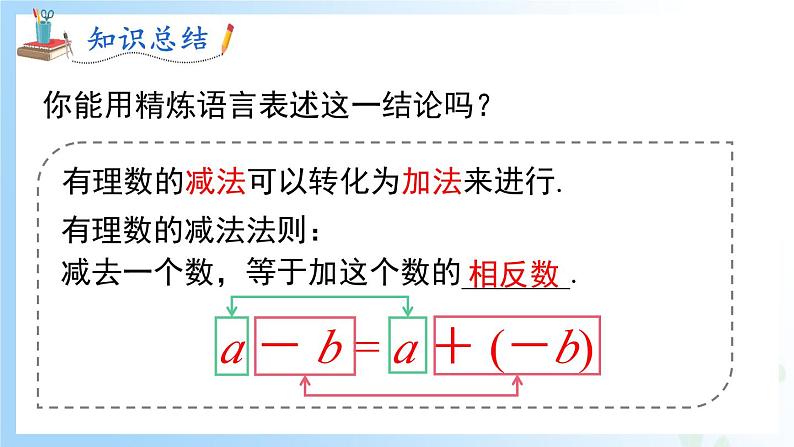 华东师大版(2024)七年级数学上册1.7 有理数的减法 同步课件第7页
