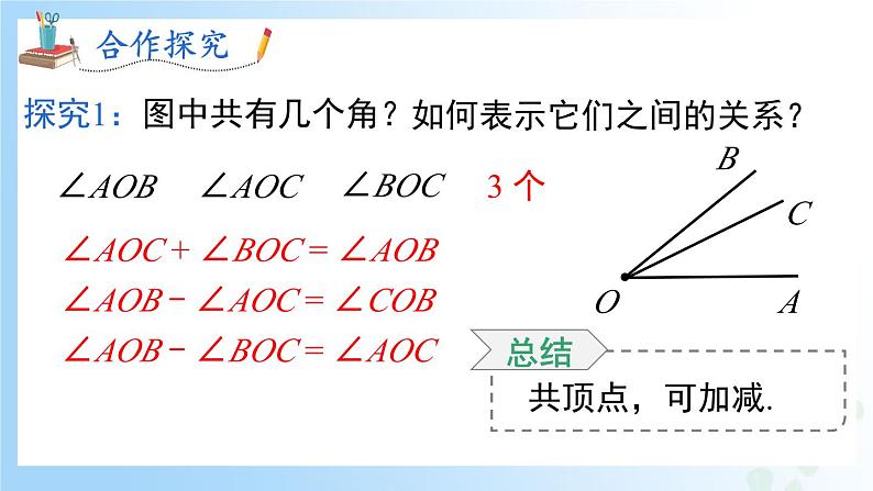 华东师大版(2024)七年级数学上册3.6.2 角的比较和运算 同步课件第7页