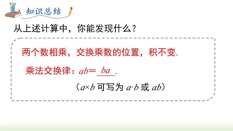 华东师大版(2024)七年级数学上册1.9.2 第1课时 有理数乘法的交换律与结合律 同步课件第5页