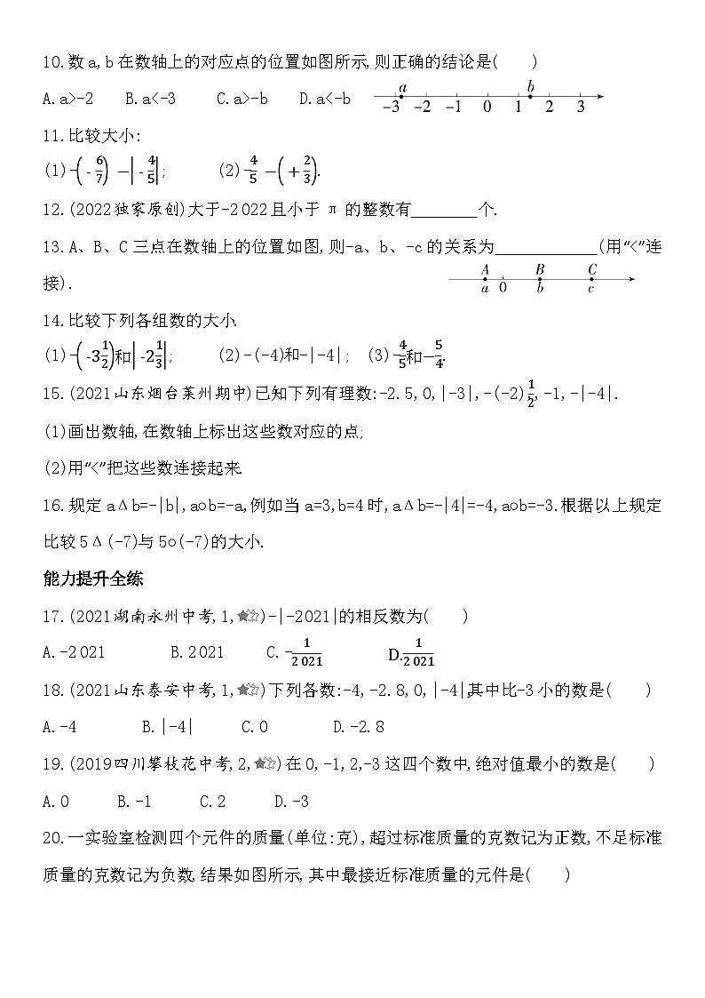 人教版初一七上数学练习1.2.4绝对值(含答案)02