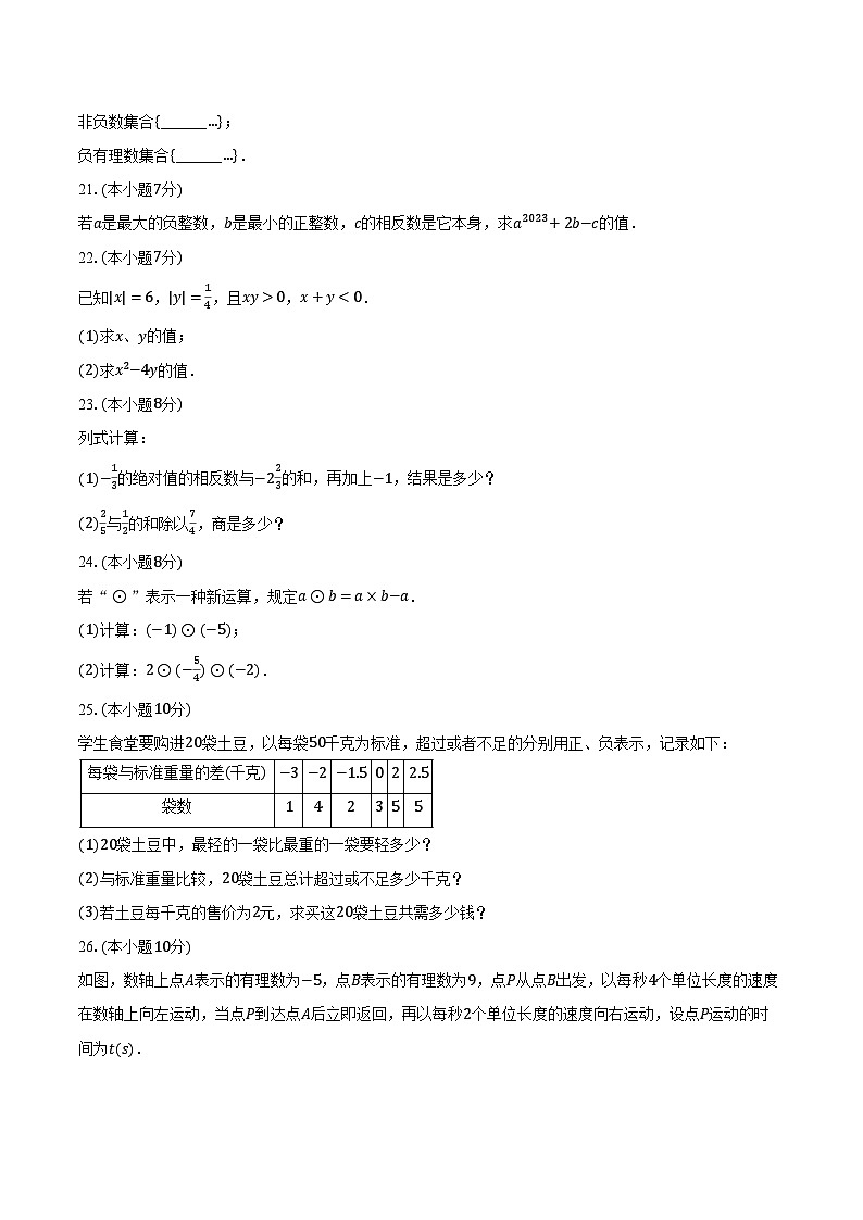 2024-2025学年吉林省吉林市丰满区松花江中学七年级(上)第一次月考数学试卷(含解析)第3页