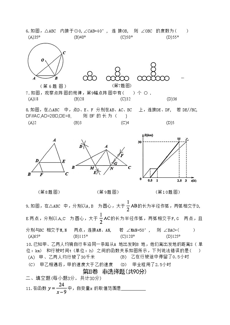 黑龙江省哈尔滨市顺迈学校2024-2025学年九年级上学期9月月考数学试题第2页