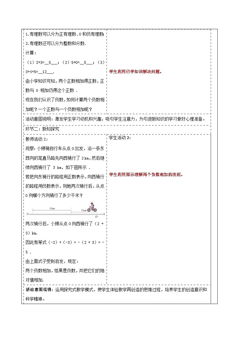 1.4.1.1 有理数的加法教学设计第2页