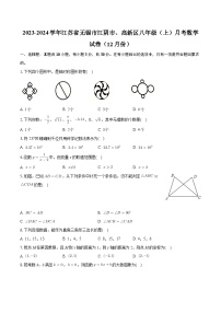+江苏省无锡市江阴市、高新区2023-2024学年八年级上学期月考数学试卷（12月份）+
