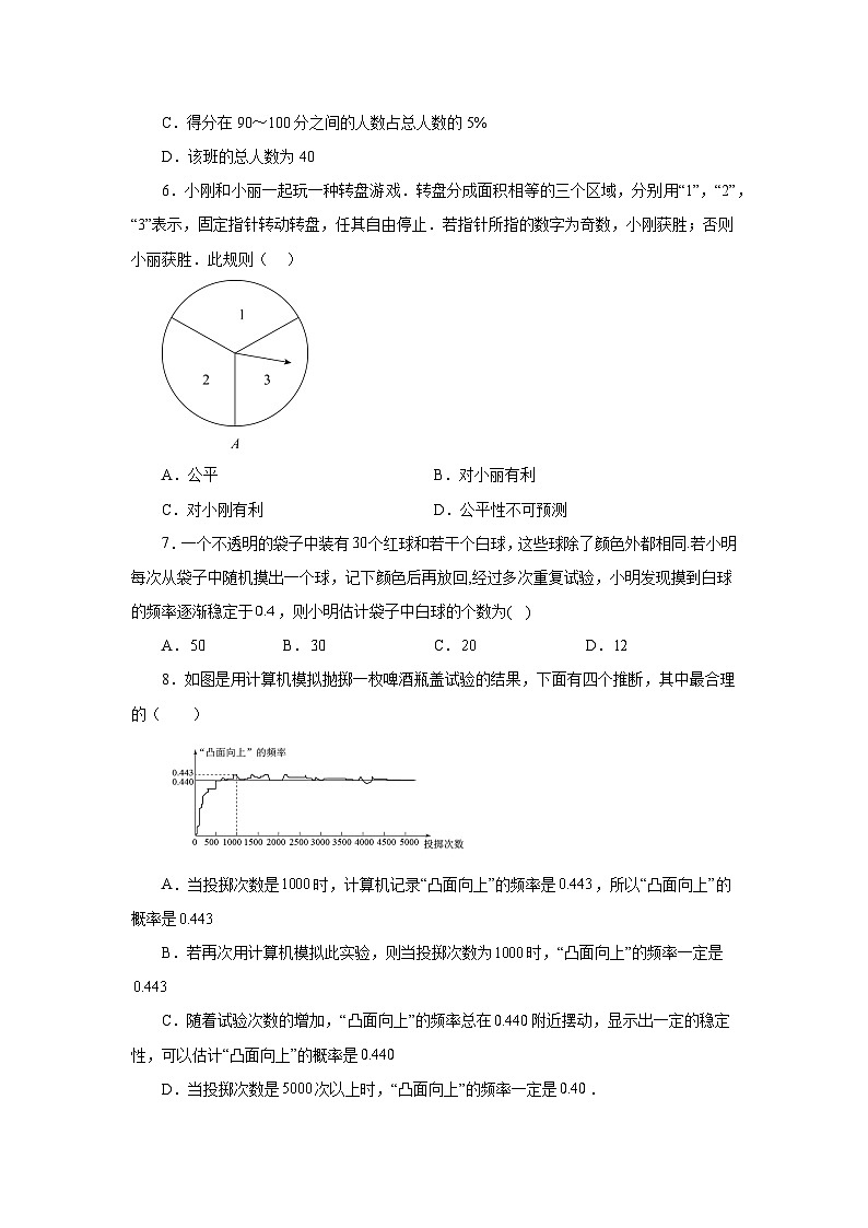 苏科版九年级数学下册基础知识专项讲练 专题8.3 统计和概率的简单应用(巩固篇)(专项练习)(附答案)第2页